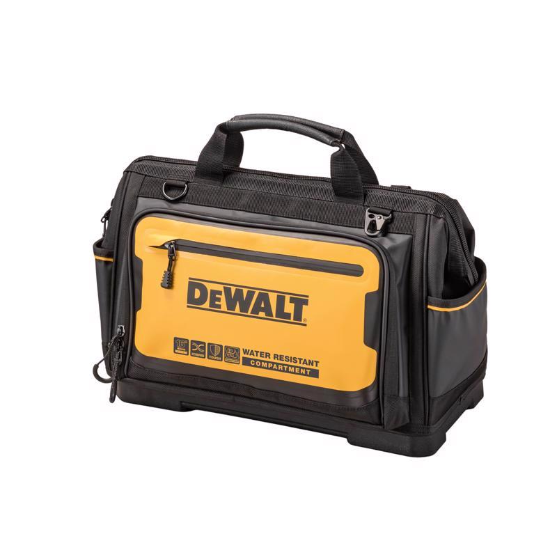 DEWALT - DeWalt Polyester/Tarpaulin Open Mouth All-Purpose Tool Bag 19 pocket Black/Yellow 1 pc