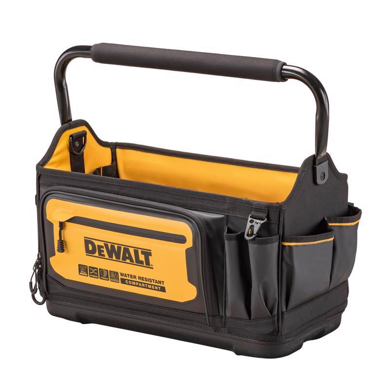 DEWALT - DeWalt Ballistic Nylon Open Top Tool Tote Tool Tote 36 pocket Black/Yellow