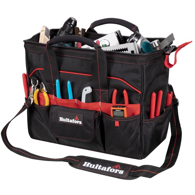 CLC - CLC Hultafors Group 7.5 in. W X 19.5 in. H Ballistic Polyester Tradesman Tool Bag 33 pocket Black/Re