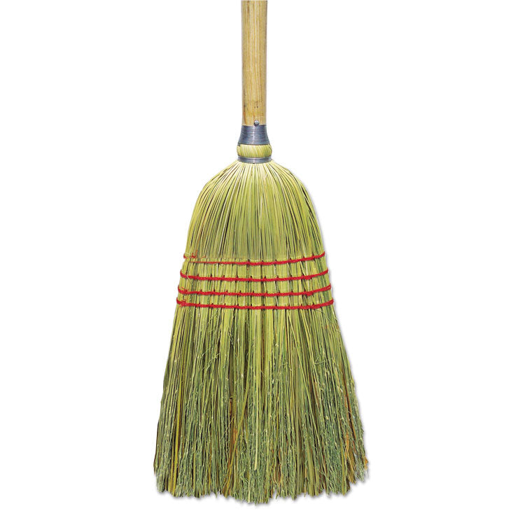 Boardwalk - Upright Corn/Fiber Broom, Plastic Bristles, 56" Overall Length, Natural, 6/Carton