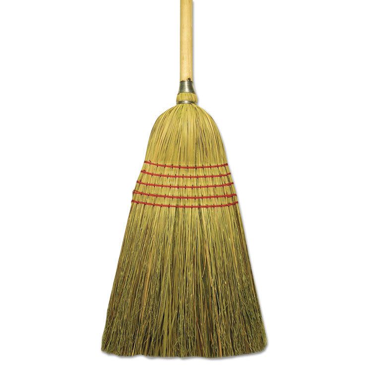 Boardwalk - Corn/Fiber Brooms, Corn/Yucca Bristles, 53.5" Overall Length, Natural, 6/Carton