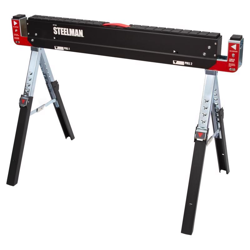 STEELMAN - Steelman 32 in. H X 42 in. W X 24.25 in. D Adjustable Folding Sawhorse 1300 lb. cap. 1 pc