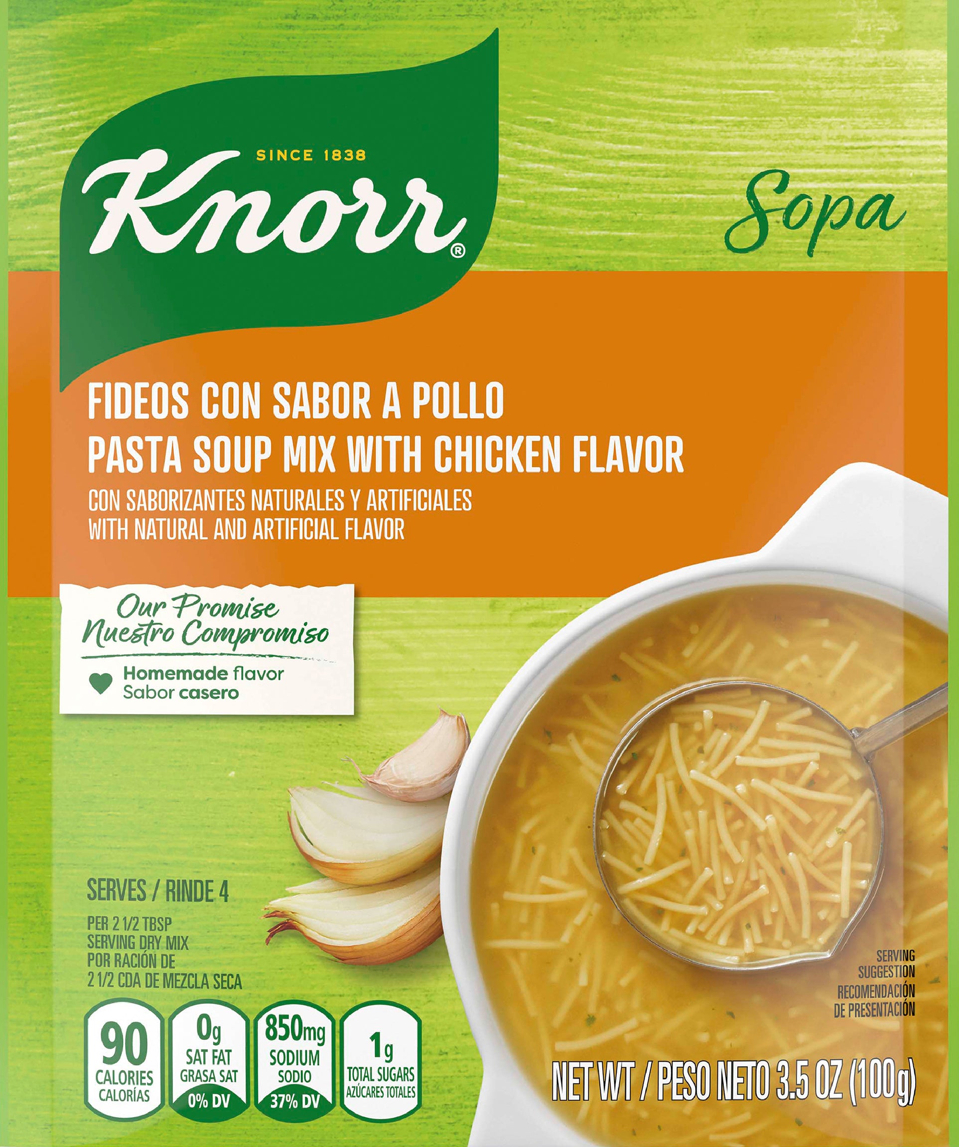Knorr With Chicken Flavor Pasta Soup Mix 3.5 oz - Case of 12