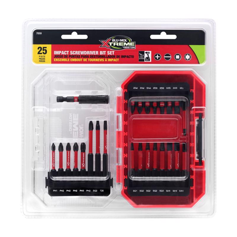 BLU-MOL XTREME - Blu-Mol Xtreme Assorted Impact Driver Bit Set S2 Tool Steel 25 pc