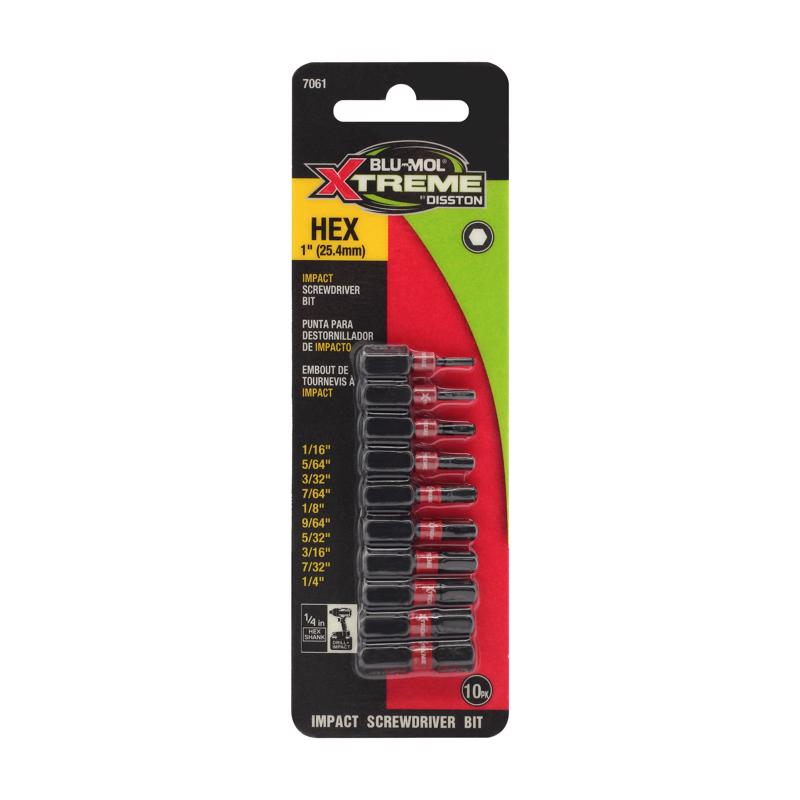 BLU-MOL XTREME - Blu-Mol Xtreme Assorted 1 in. Impact Driver Bit Set S2 Tool Steel 10 pc
