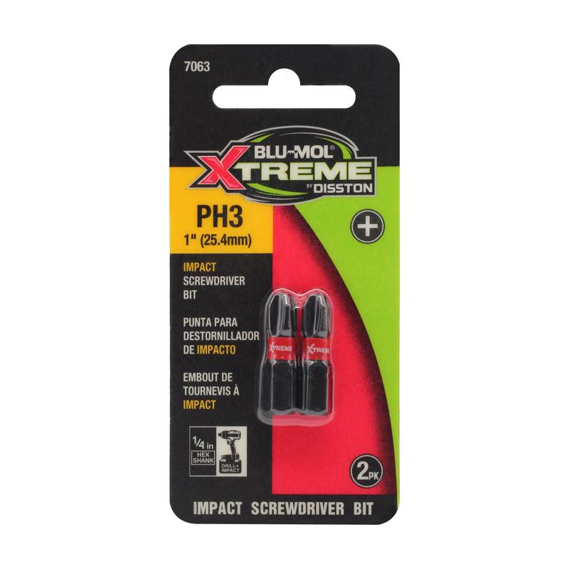 BLU-MOL XTREME - Blu-Mol Xtreme Phillips #3 X 1 in. L Screwdriver Bit S2 Tool Steel 2 pc