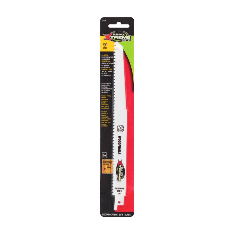 BLU-MOL XTREME - Blu-Mol Xtreme 9 in. Bi-Metal Reciprocating Saw Blade 6 TPI 2 pc