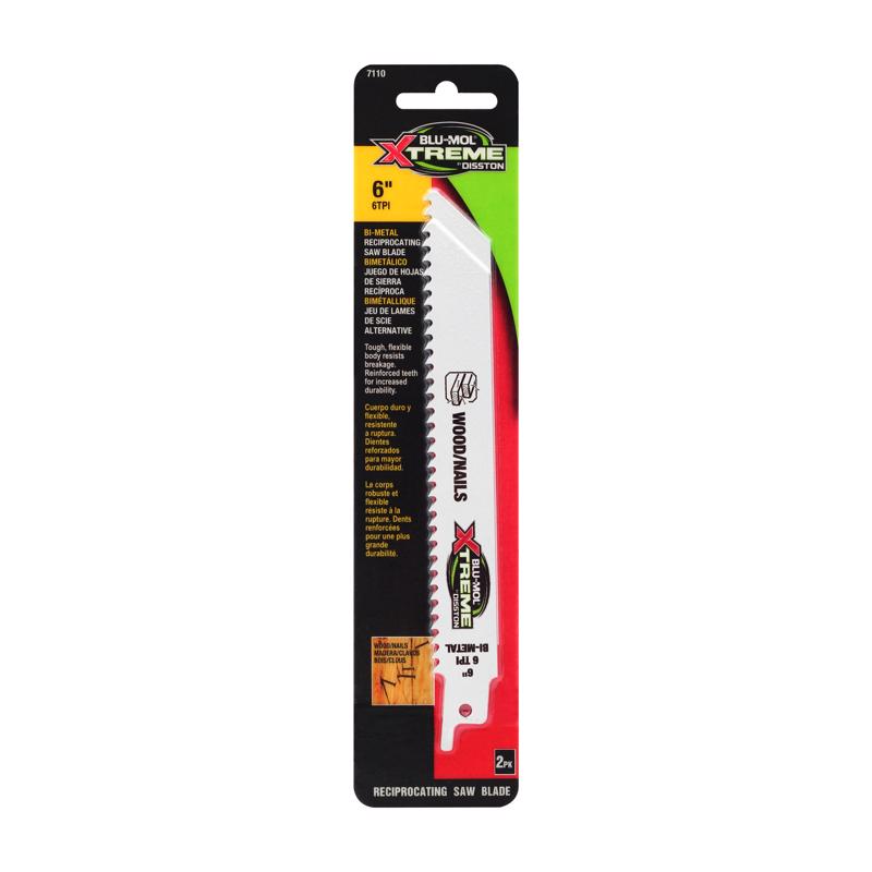 BLU-MOL XTREME - Blu-Mol Xtreme 6 in. Bi-Metal Reciprocating Blade 6 TPI 1 pk