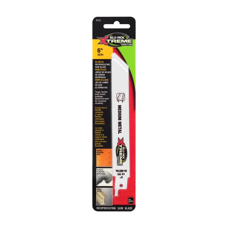 BLU-MOL XTREME - Blu-Mol Xtreme 6 in. Bi-Metal Reciprocating Saw Blade 18 TPI 1 pk