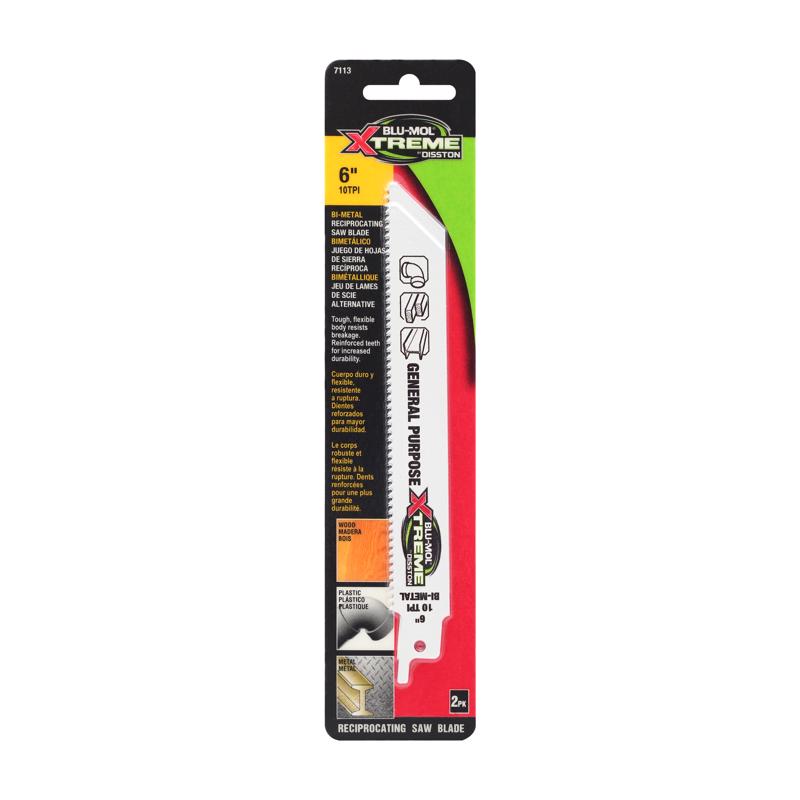 BLU-MOL XTREME - Blu-Mol Xtreme 6 in. Bi-Metal Reciprocating Saw Blade 10 TPI 1 pk