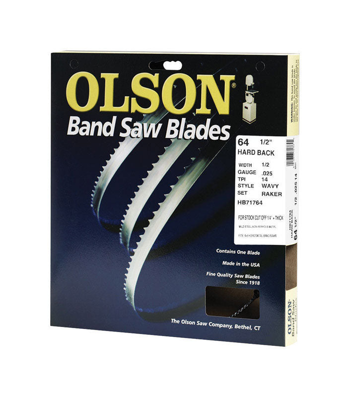 OLSON - Olson 64.5 in. L X 0.5 in. W Metal Band Saw Blade 14 TPI Wavy teeth 1 pk