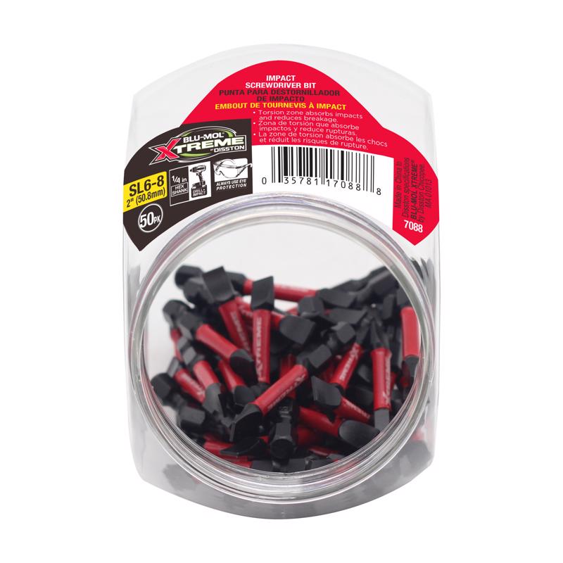 BLU-MOL XTREME - Blu-Mol Xtreme Slotted 2 in. L Screwdriver Bit S2 Tool Steel 1 pc - Case of 50