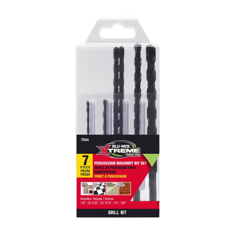 DISSTON - Disston Blu-Mol Xtreme Carbide Tipped Masonry Drill Bit Set Straight Shank 7 pc