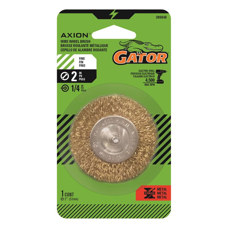 GATOR - Gator 2 in. Fine Crimped Wire Wheel Brush Brass Coated Steel 4500 rpm 1 pc
