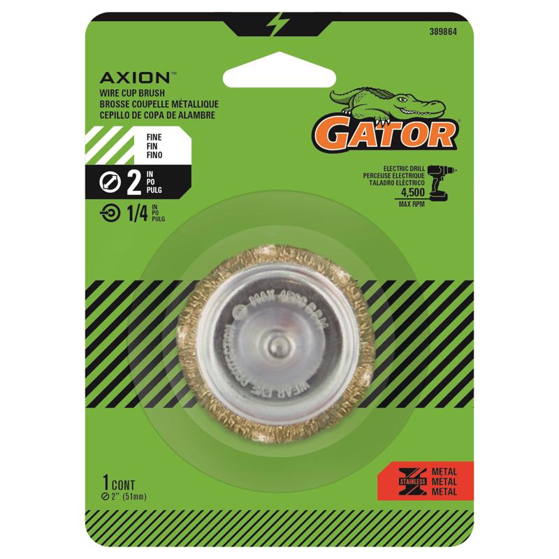 GATOR - Gator 2 in. Fine Crimped Wire Cup Brush Brass Coated Steel 4500 rpm 1 pc