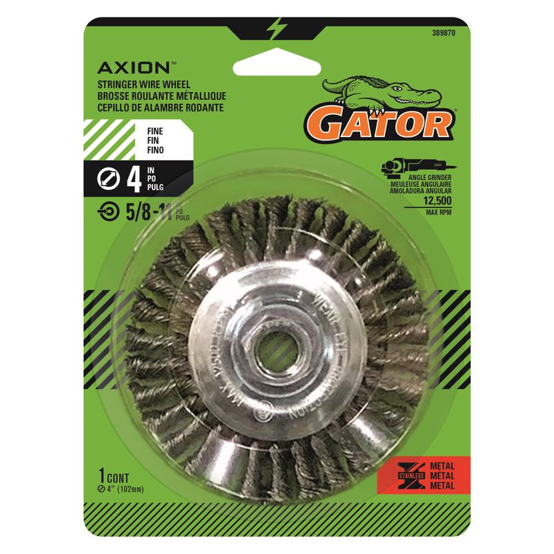 GATOR - Gator 4 in. Fine Knotted/Twisted Wire Wheel Brass Coated Steel 12500 rpm 1 pc