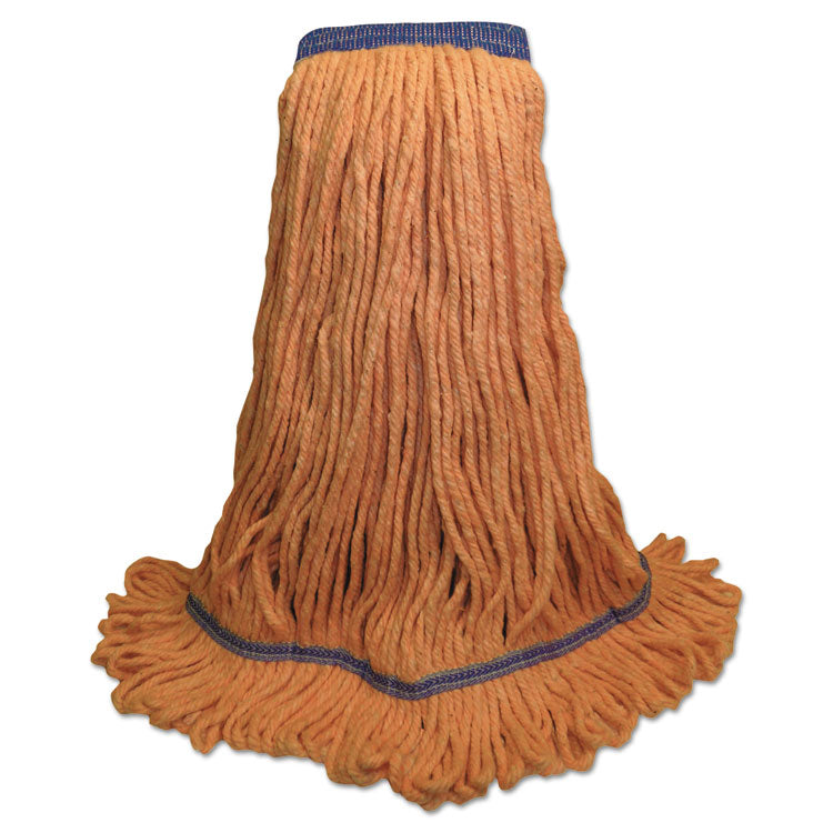 Boardwalk - Super Loop Wet Mop Head, Cotton/Synthetic Fiber, 5" Headband, X-Large Size, Orange, 12/Carton