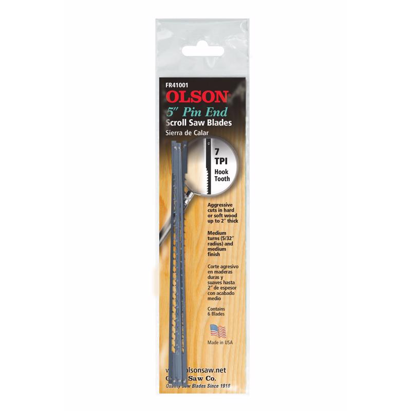 OLSON - Olson 5 in. Carbon Steel Scroll Saw Blade 15 TPI 6 pk