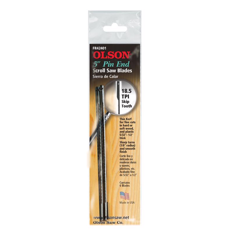 OLSON - Olson 5 in. Carbon Steel Scroll Saw Blade 18.5 TPI 6 pk