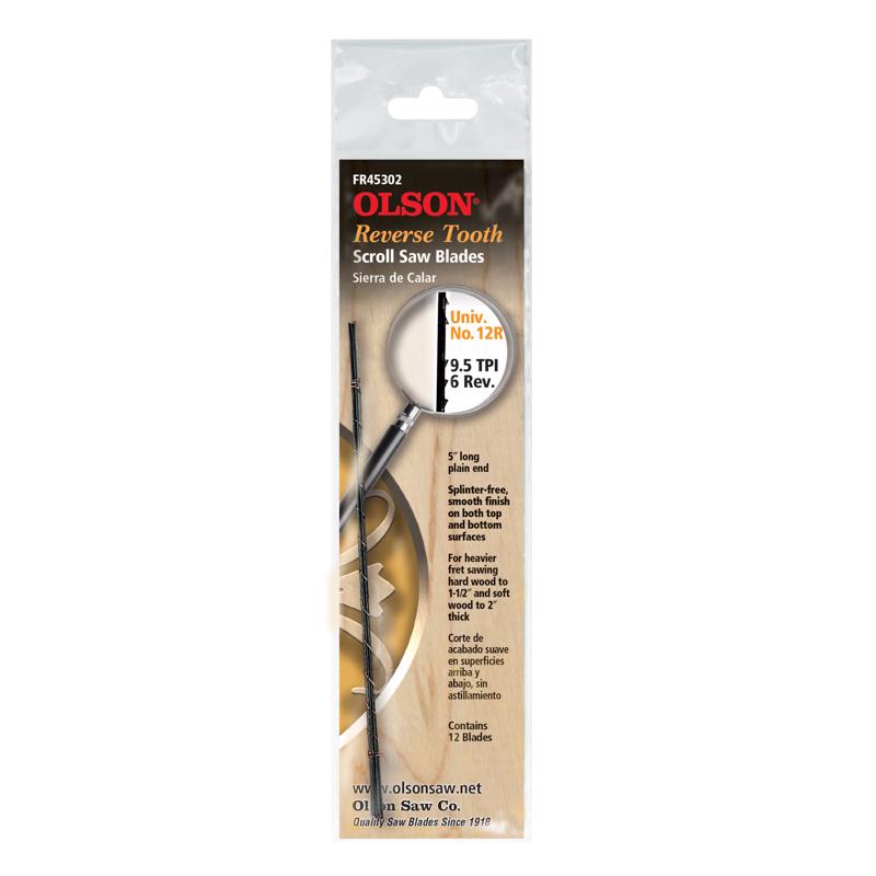 OLSON - Olson 5 in. Carbon Steel Scroll Saw Blade 9.8 TPI 12 pk