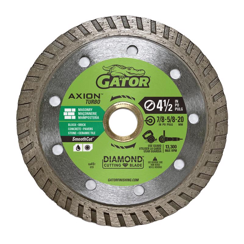 GATOR - Gator SmoothCut 4-1/2 in. D X 5/8 and 7/8 in. Diamond Turbo Rim Saw Blade 1 pk