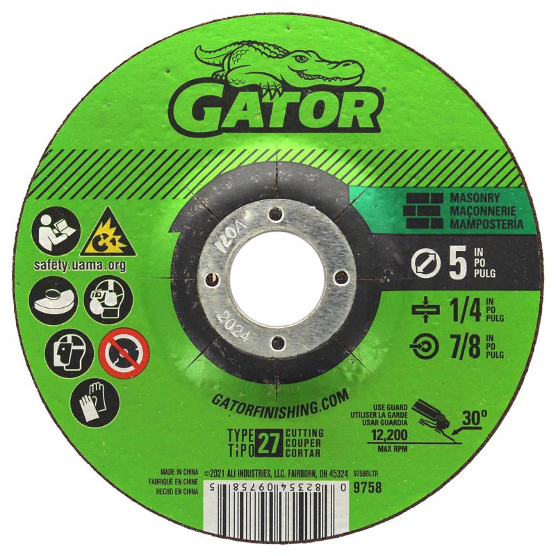 GATOR - Gator 5 in. D X 7/8 in. Aluminum Oxide/Silicon Carbide Masonry Cut-Off Wheel 1 pk