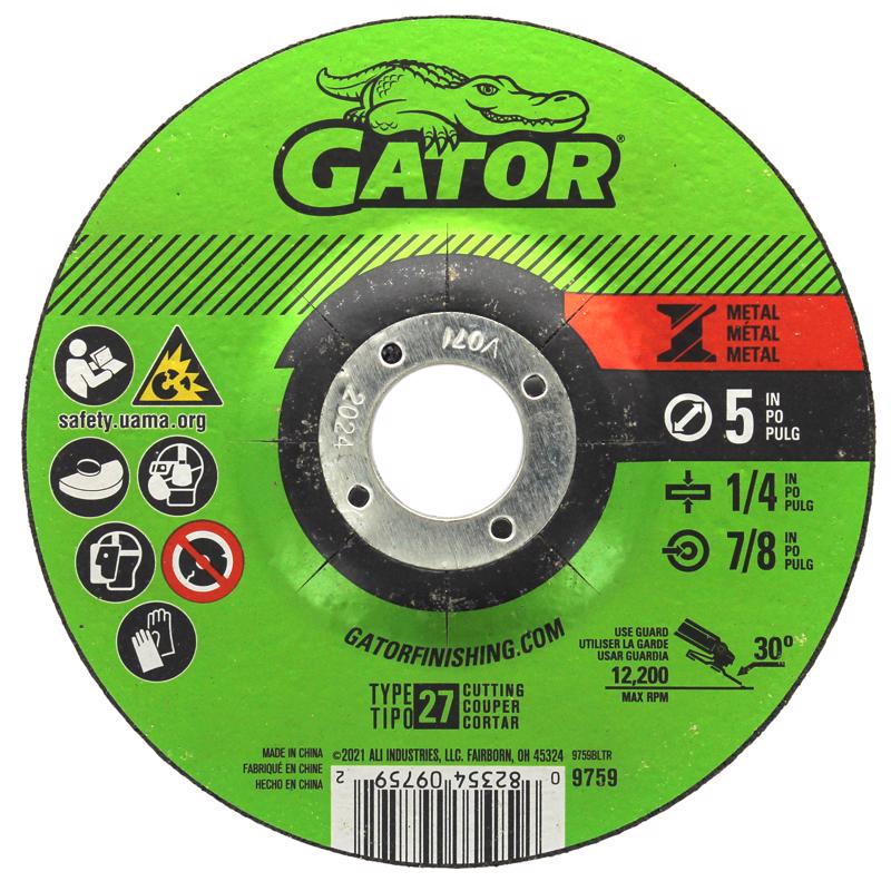 GATOR - Gator 5 in. D X 7/8 in. Aluminum Oxide Metal Cutting Wheel 1 pk