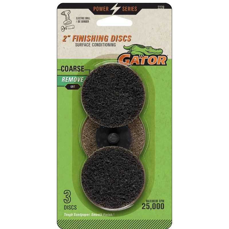 GATOR - Gator Power 2 in. Zirconia Aluminum Oxide Twist and Lock Surface Conditioning Disc 50 Grit Coarse 3