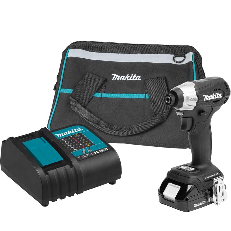 MAKITA - Makita 18V LXT Sub-Compact 1.5 amps 1/4 in. Cordless Brushless Compact Impact Driver Kit (Battery &