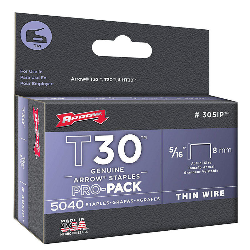 ARROW - Arrow T30 1/2 in. W X 5/16 in. L 22 Ga. Wide Crown Thin Wire Staples 5040 pk