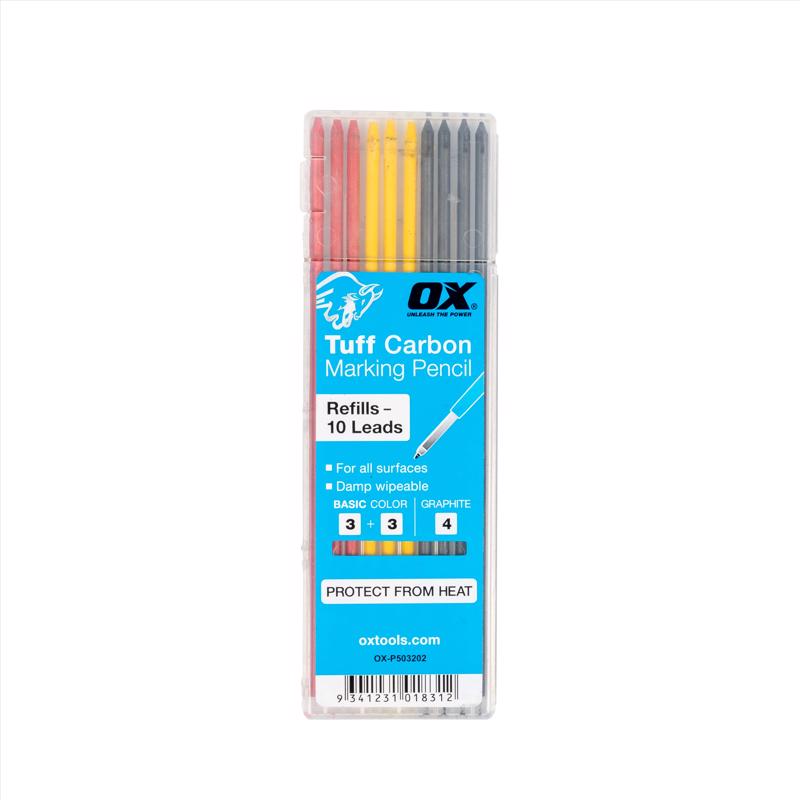 OX TOOLS - OX Tools Tuff Carbon 5 in. L Marking Pencil Replacement Leads Assorted 10 pc