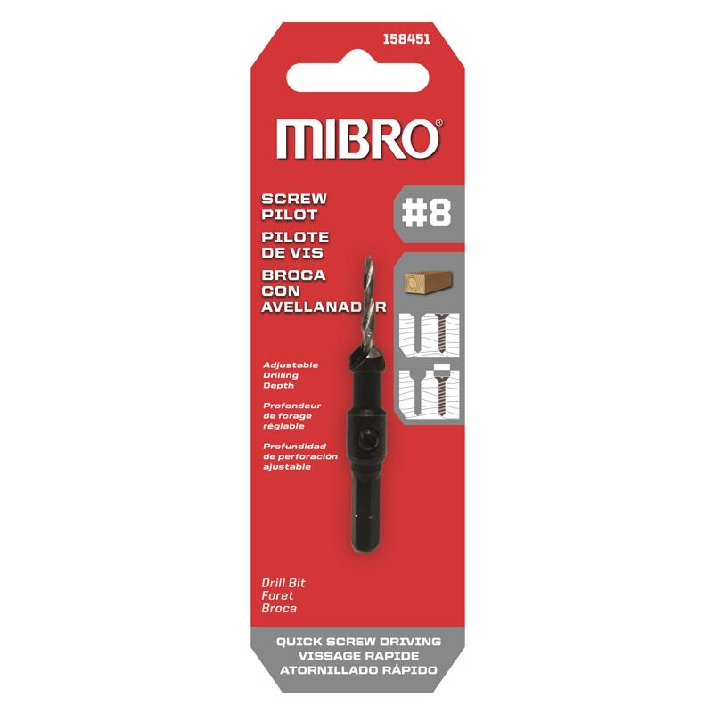 RICHELIEU - Richelieu Mibro #8 Steel Screw Pilot Drill Bit Straight Shank 1 pk