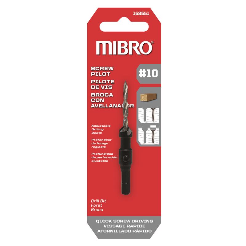 RICHELIEU - Richelieu Mibro #10 Steel Screw Pilot Drill Bit Straight Shank 1 pk