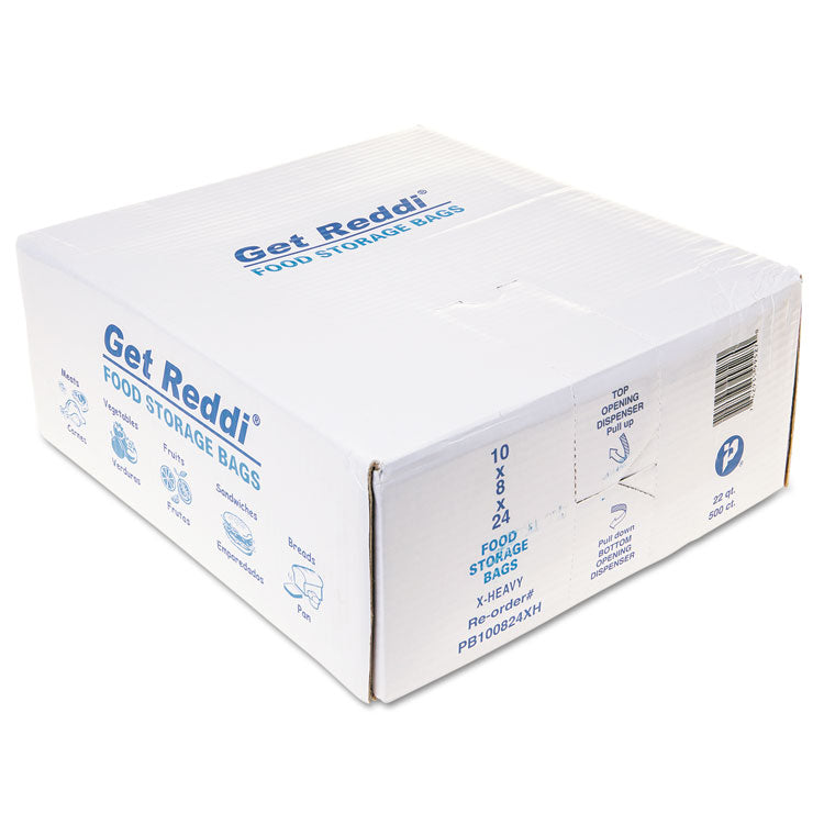 Inteplast Group - Food Bags, 22 qt, 1.2 mil, 10" x 24", Clear, 500/Carton