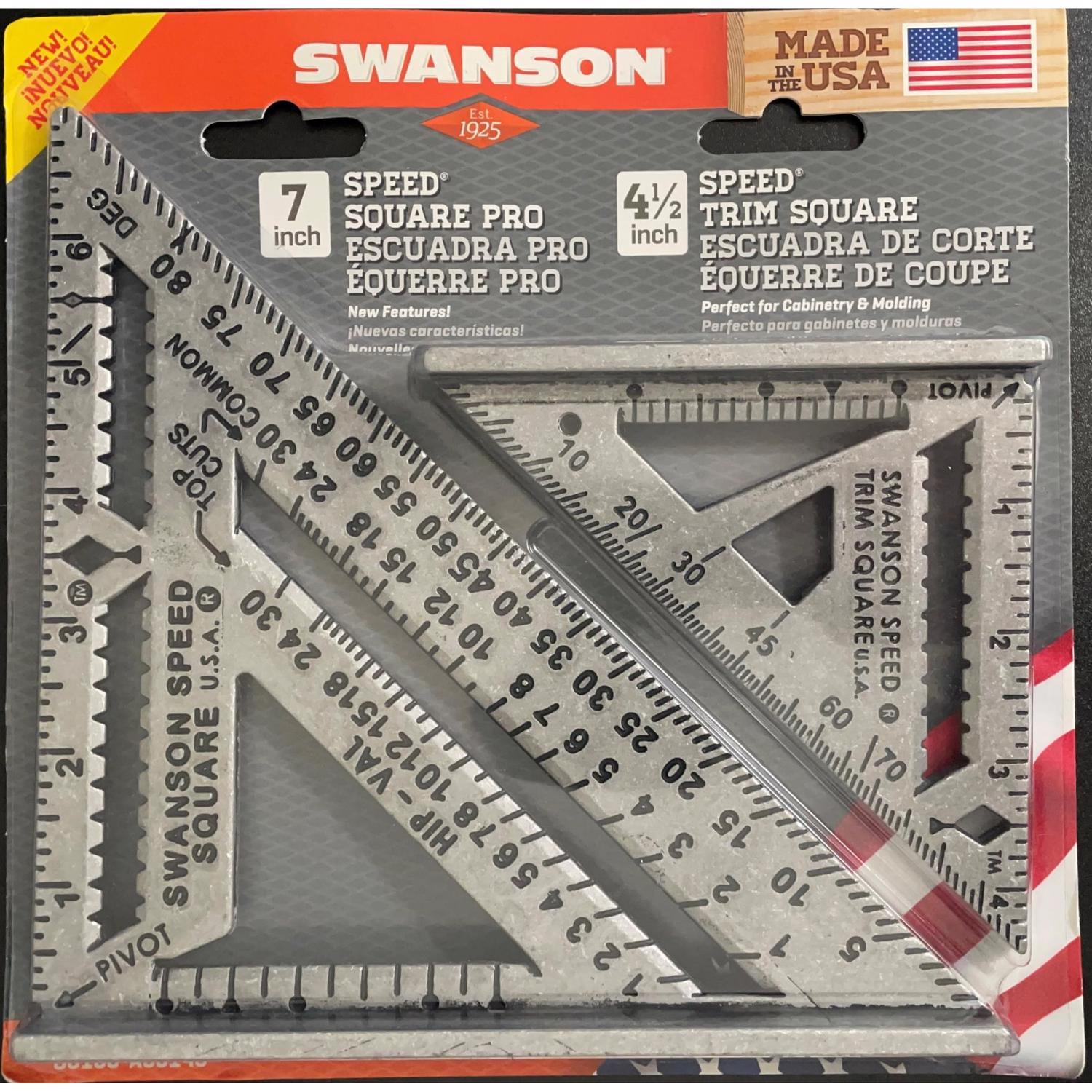 Swanson Pro 8.5 in. L Aluminum Square Set