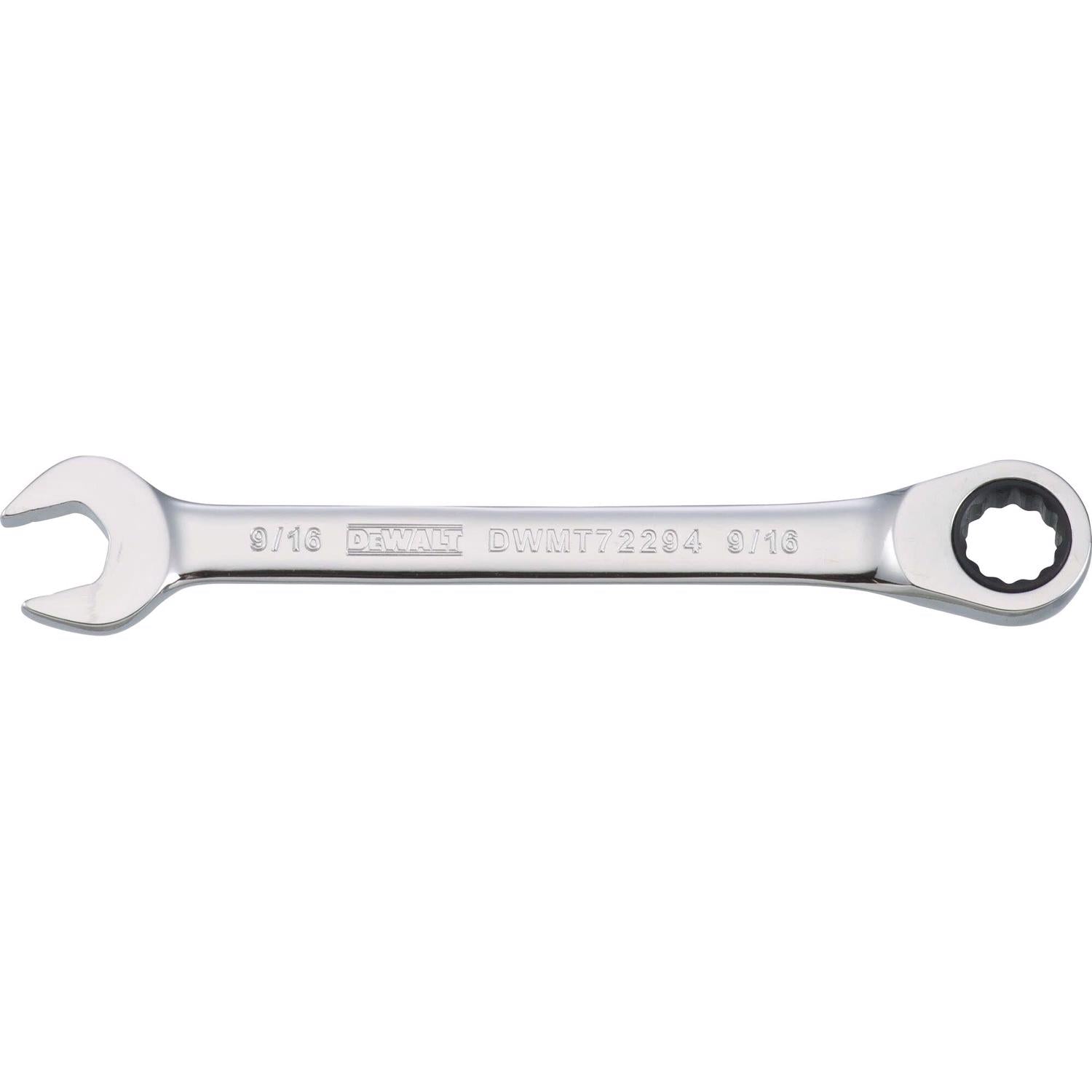 DeWalt 9/16 in. X 9/16 in. SAE Ratcheting Combination Wrench 7-5/32 in. L 1 pc