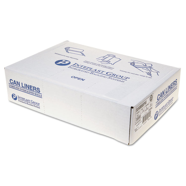 Inteplast Group - Low-Density Commercial Can Liners, 60 gal, 1.15 mil, 38" x 58", Clear, 100/Carton