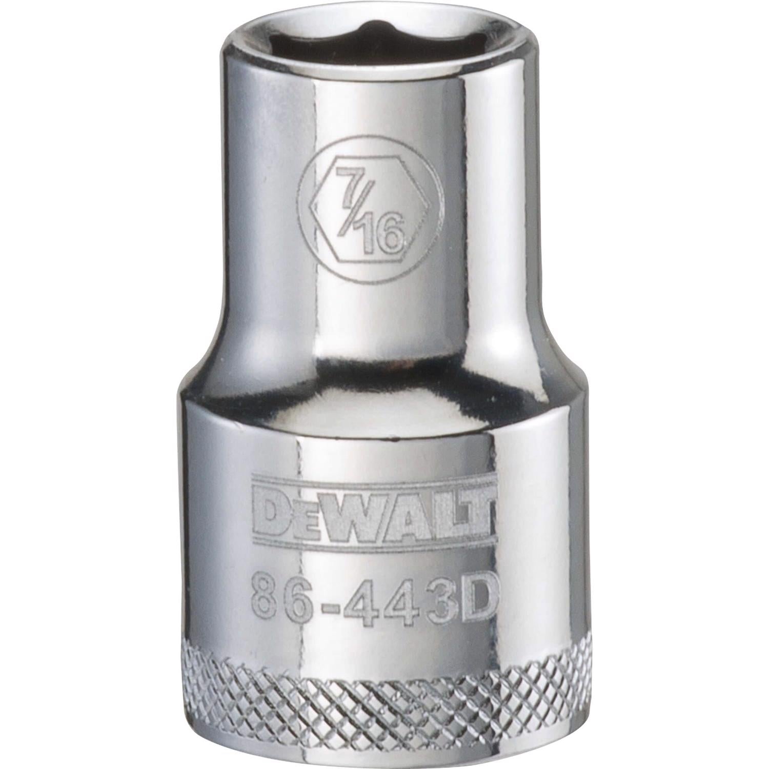 DeWalt 7/16 in. X 1/2 in. drive SAE 6 Point Socket 1 pc