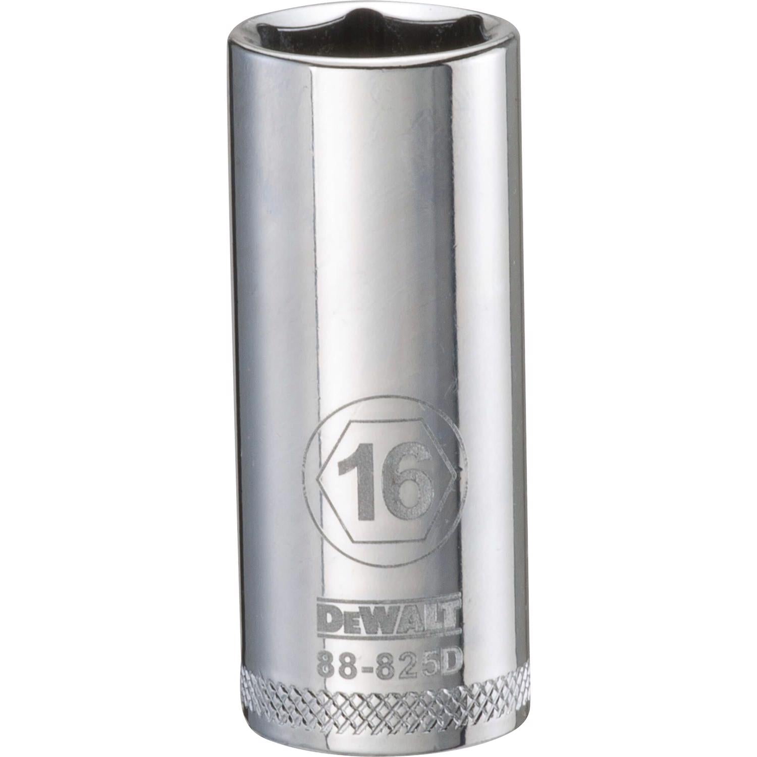 DeWalt 16 mm X 3/8 in. drive Metric 6 Point Deep Socket 1 pc