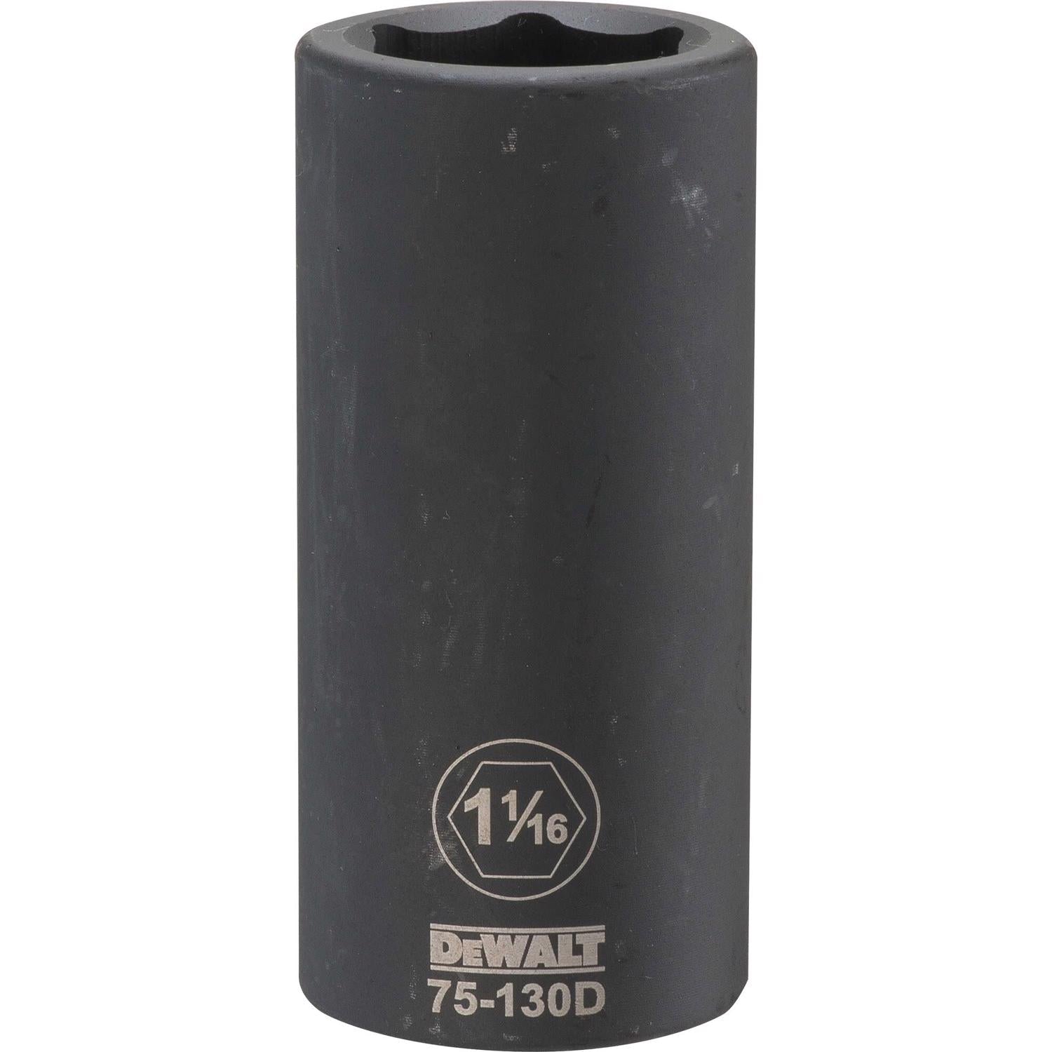 DeWalt 1-1/16 in. X 3/4 in. drive SAE 6 Point Deep Impact Socket 1 pc