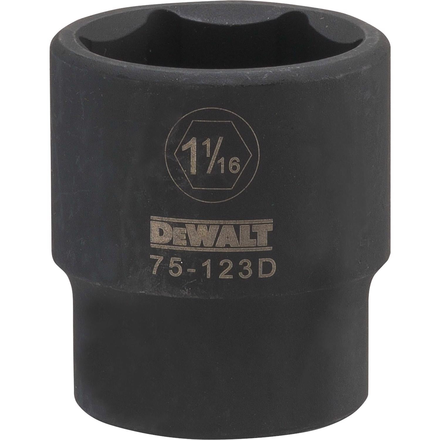 DeWalt 1-1/16 in. X 1/2 in. drive SAE 6 Point Deep Impact Socket 1 pc