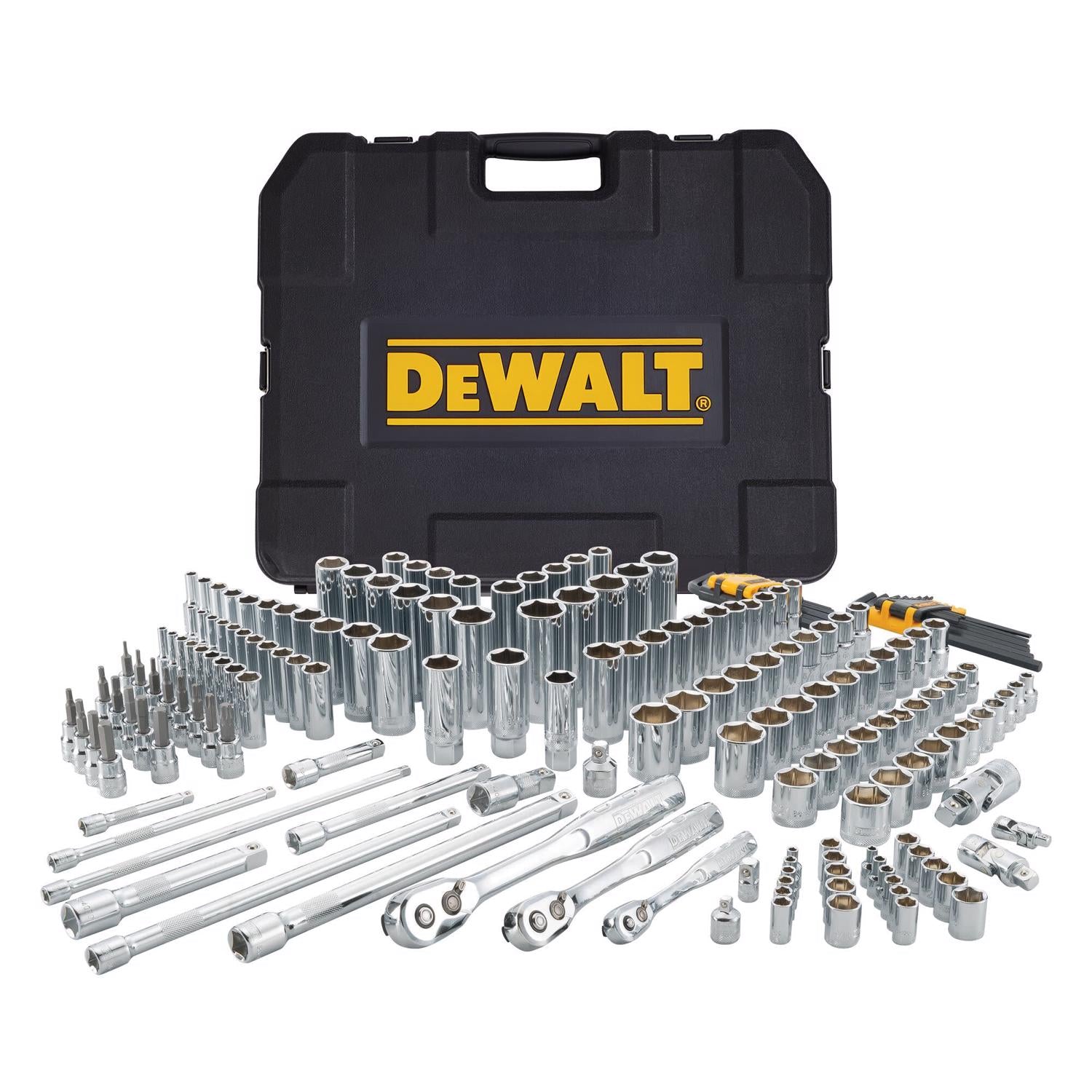 DeWalt 1/4 & 3/8 & 1/2 in. drive Metric/SAE Mechanic's Tool Set 192 pc