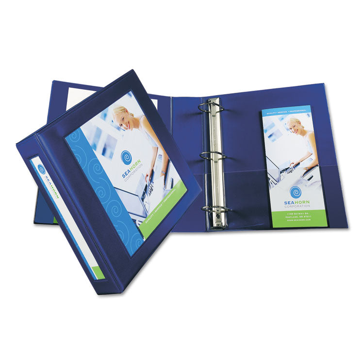 Avery - Framed View Heavy-Duty Binders, 3 Rings, 2" Capacity, 11 x 8.5, Navy Blue