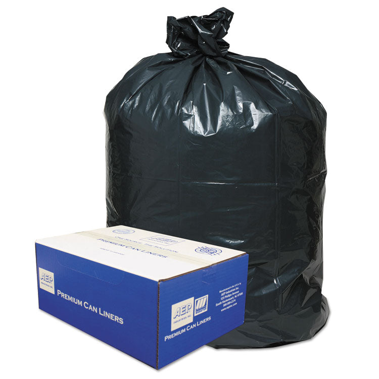 Classic - Linear Low-Density Can Liners, 60 gal, 0.9 mil, 38" x 58", Black, 100/Carton