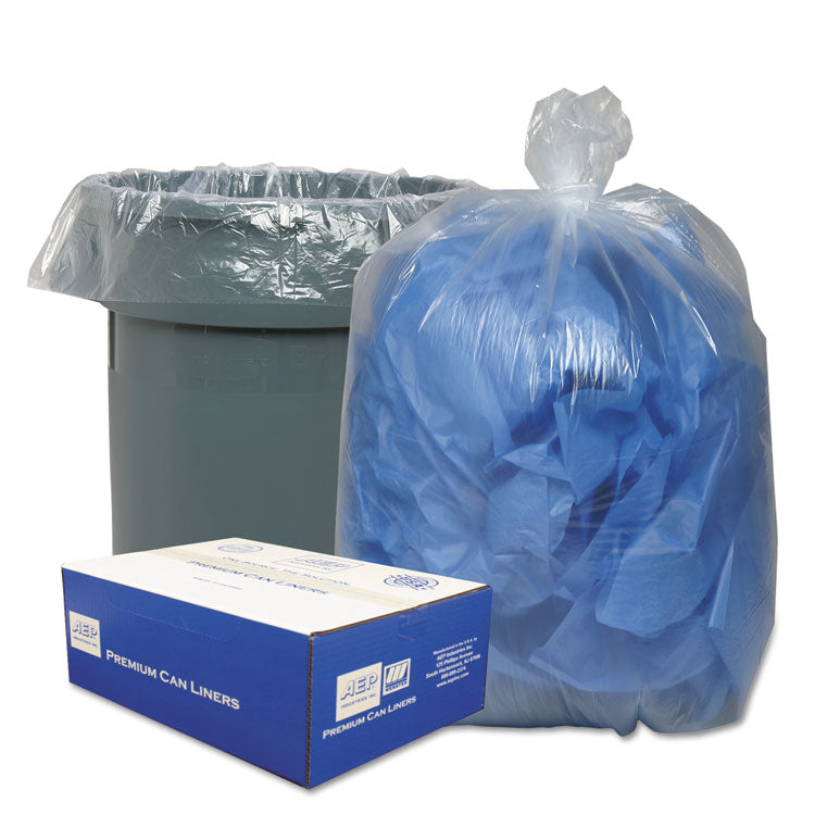 Classic Clear - Linear Low-Density Can Liners, 56 gal, 0.9 mil, 43" x 47", Clear, 100/Carton