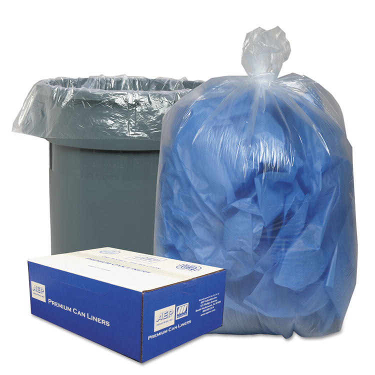 Classic Clear - Linear Low-Density Can Liners, 45 gal, 0.63 mil, 40" x 46", Clear, 250/Carton