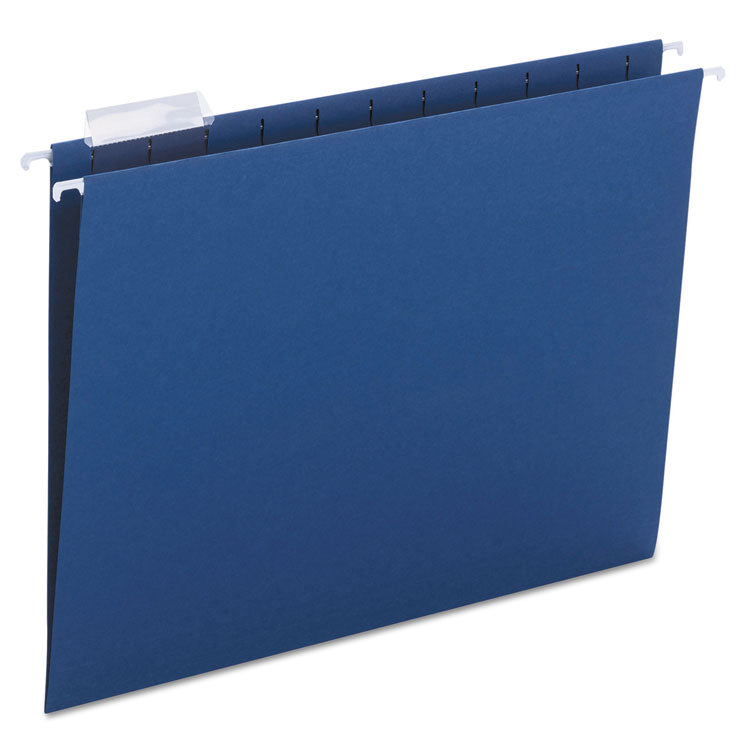 Smead - Colored Hanging File Folders with 1/5 Cut Tabs, Letter Size, 1/5-Cut Tabs, Navy, 25/Box