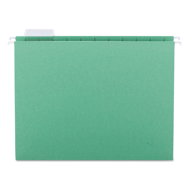 Smead - Colored Hanging File Folders with 1/5 Cut Tabs, Letter Size, 1/5-Cut Tabs, Green, 25/Box