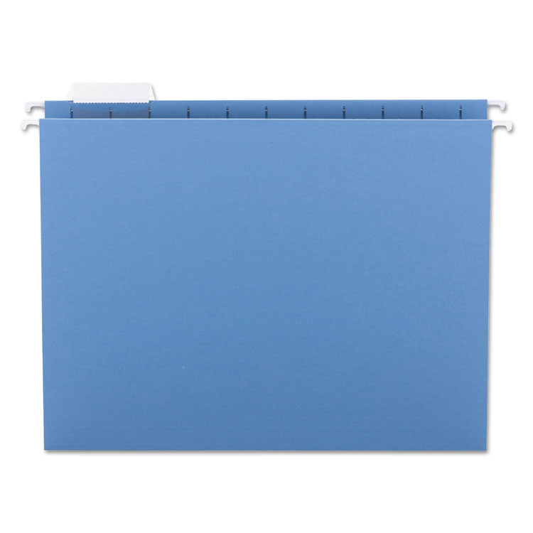 Smead - Colored Hanging File Folders with 1/5 Cut Tabs, Letter Size, 1/5-Cut Tabs, Blue, 25/Box