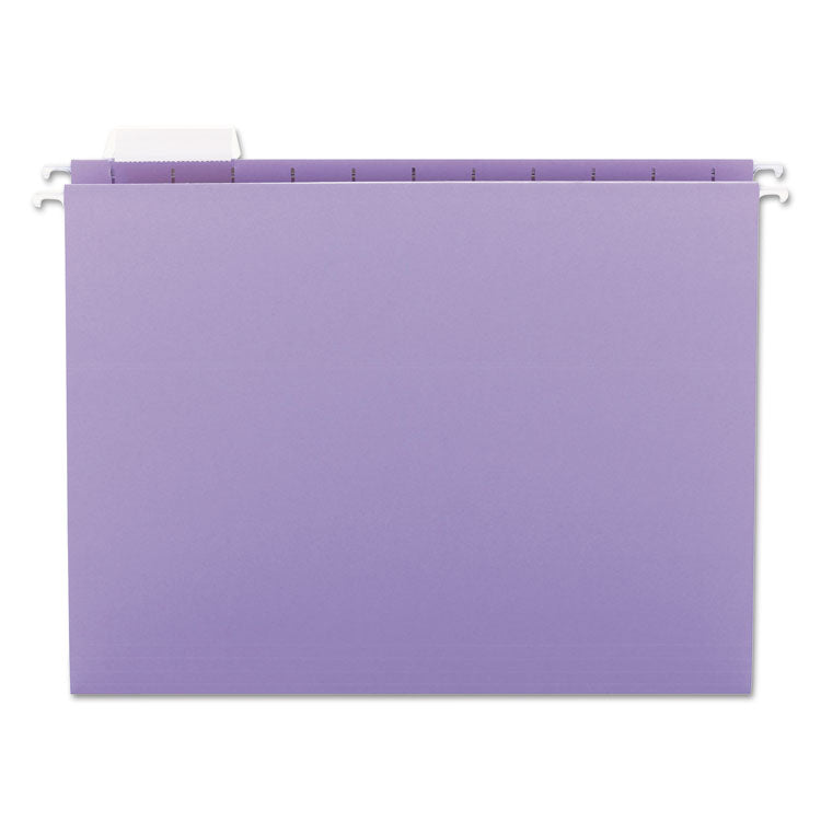 Smead - Colored Hanging File Folders with 1/5 Cut Tabs, Letter Size, 1/5-Cut Tabs, Lavender, 25/Box